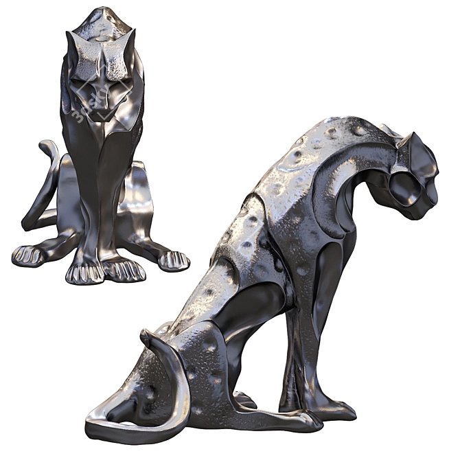 Design Toscano Tranquil Jungle Jaguar Panther Statue 3D model image 3