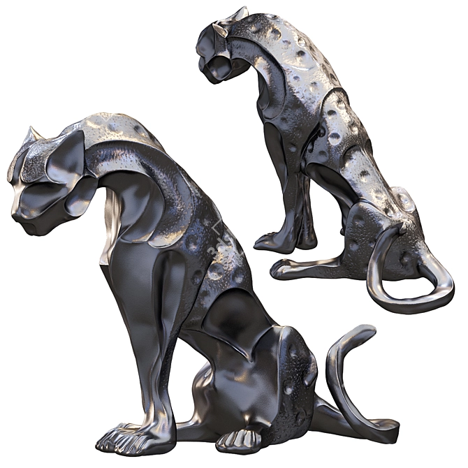 Design Toscano Tranquil Jungle Jaguar Panther Statue 3D model image 4