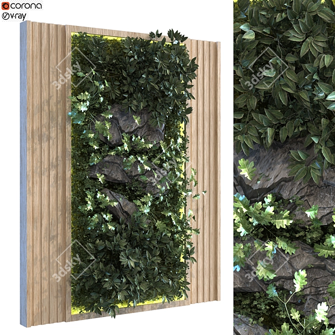 Vertical Greenery Set - Aesthetic and Space-Saving 3D model image 1