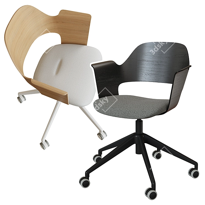 Elegant Office Conference Chair 3D model image 2