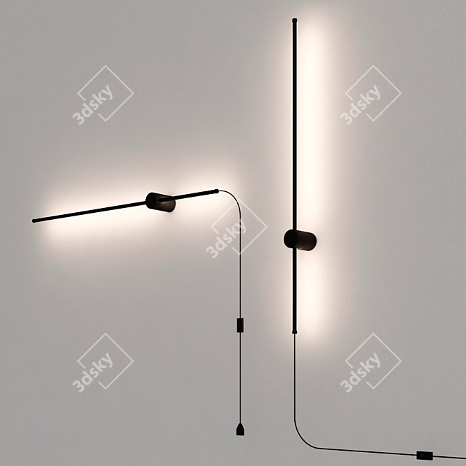 Modern LED Plug-in Wall Sconce 3D model image 2