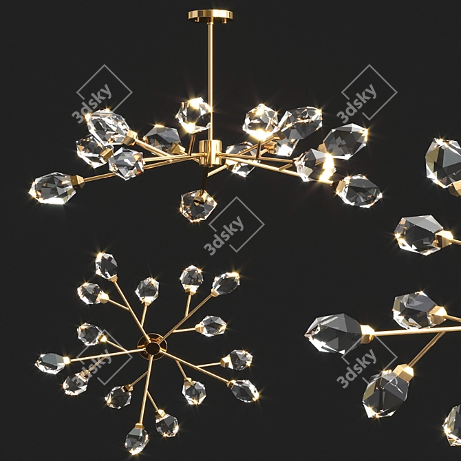 Elegant Nordic Crystal Chandelier 3D model image 2