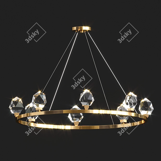 Elegant Nordic Crystal Chandelier 3D model image 3