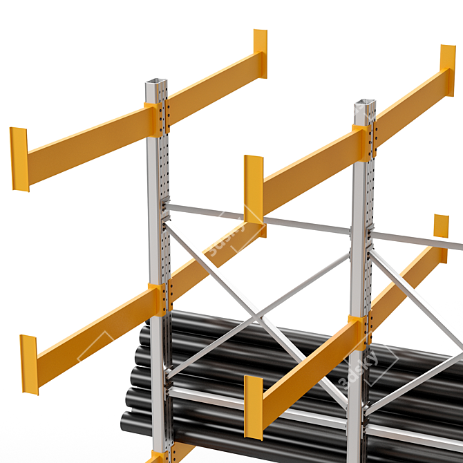 Metal Cantilever Storage Shelves 3D model image 4