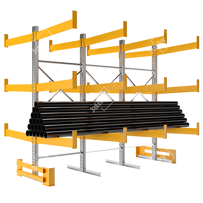 Metal Cantilever Storage Shelves 3D model image 7