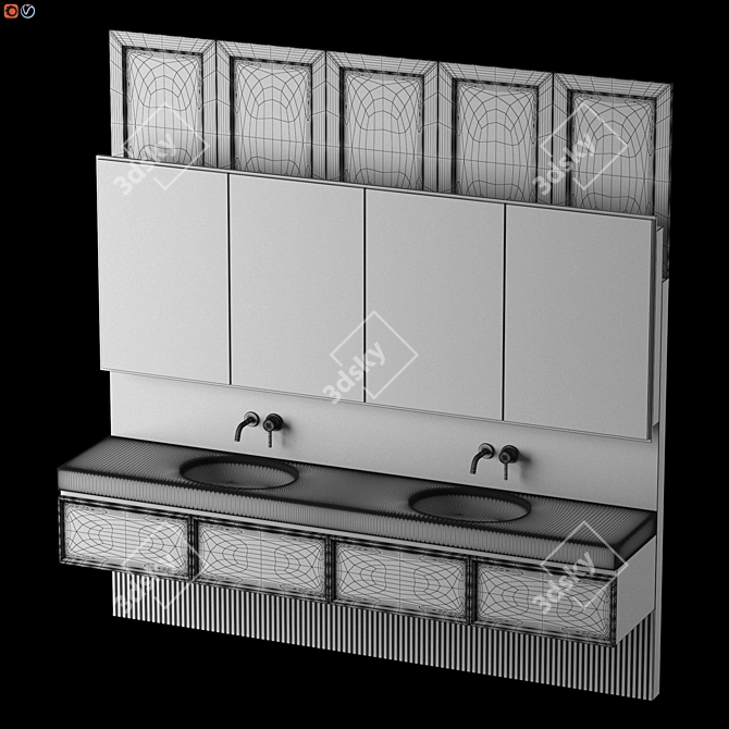 Modern Bathroom Design Set 3D model image 5