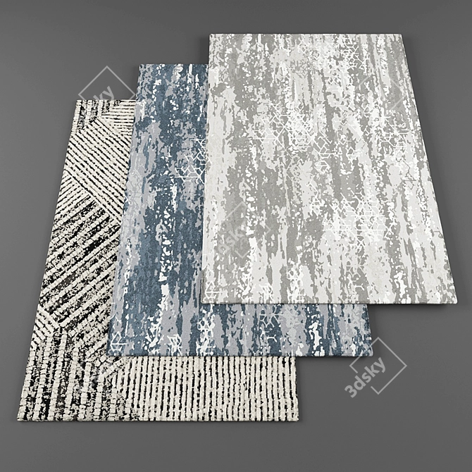 High-Resolution Carpets, 4 Pieces - Random Set 3D model image 1