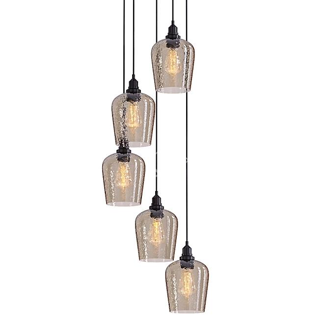 Aarush Multi-Light Pendant: Stylish, Versatile Lighting 3D model image 1