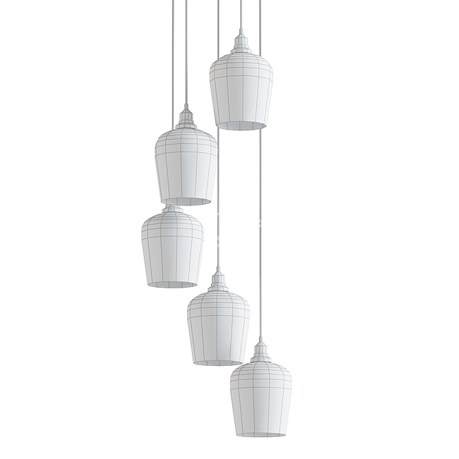 Aarush Multi-Light Pendant: Stylish, Versatile Lighting 3D model image 2