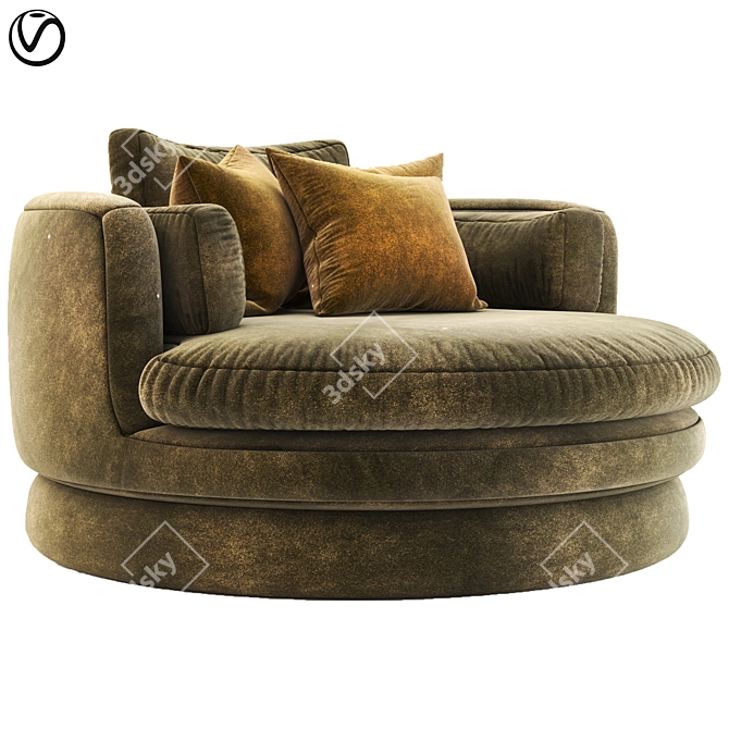 Luxury Velvet Arm Chair 3D model image 1