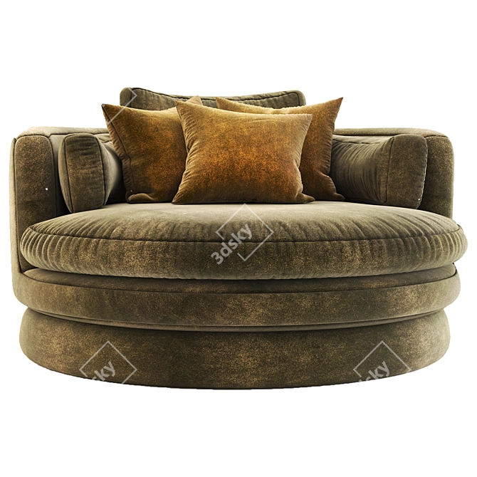 Luxury Velvet Arm Chair 3D model image 2