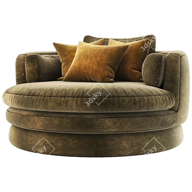 Luxury Velvet Arm Chair 3D model image 3
