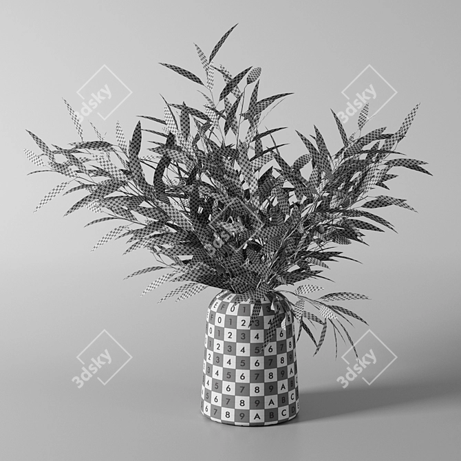 Elegant 16" Decorative Vase 3D model image 6