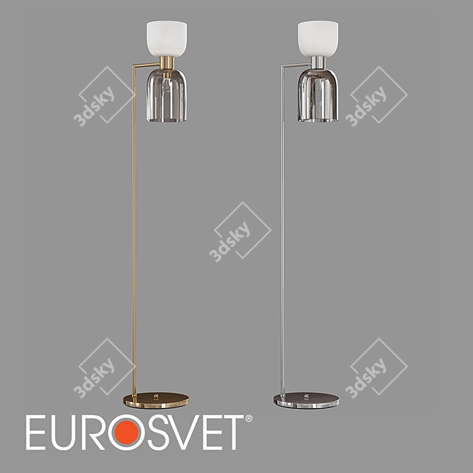 Eurosvet Tandem Nickel/Brass Floor Lamp 3D model image 1