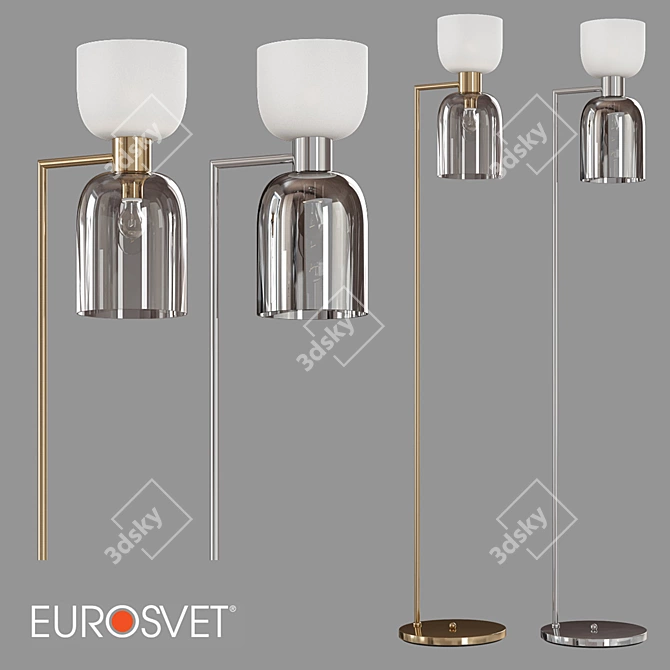 Eurosvet Tandem Nickel/Brass Floor Lamp 3D model image 2