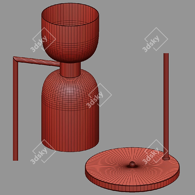 Eurosvet Tandem Nickel/Brass Floor Lamp 3D model image 3