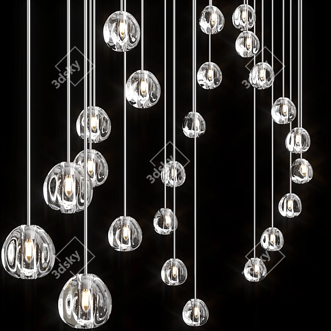 Mesmerizing Crystal Pendant Light 3D model image 2