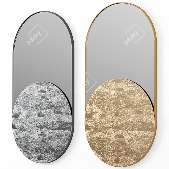 Sleek Reflective Cylinder Mirror 3D model image 1