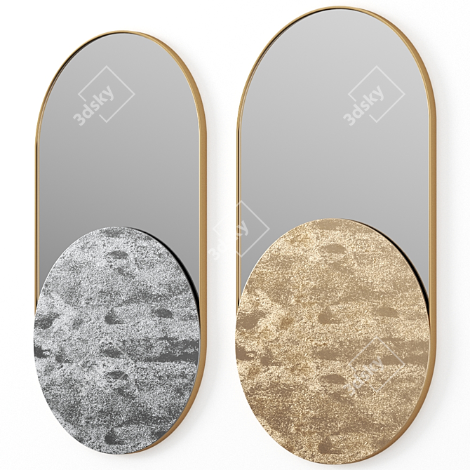 Sleek Reflective Cylinder Mirror 3D model image 2