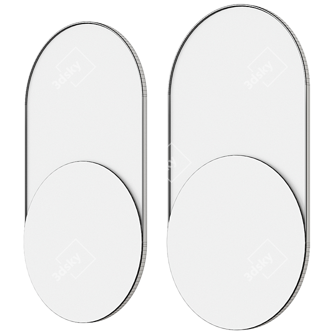 Sleek Reflective Cylinder Mirror 3D model image 3