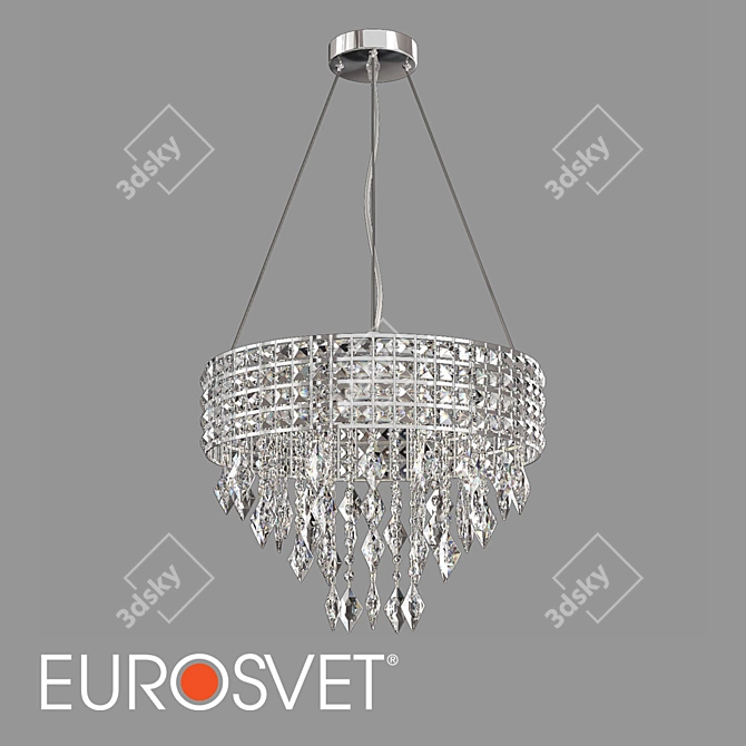 Eurosvet Kira Crystal Pendant Chandelier 3D model image 1