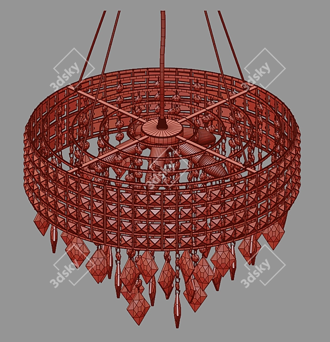 Eurosvet Kira Crystal Pendant Chandelier 3D model image 2