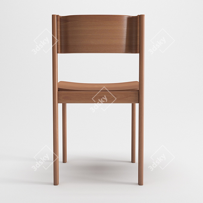 Timeless Wood Chair 3D model image 4