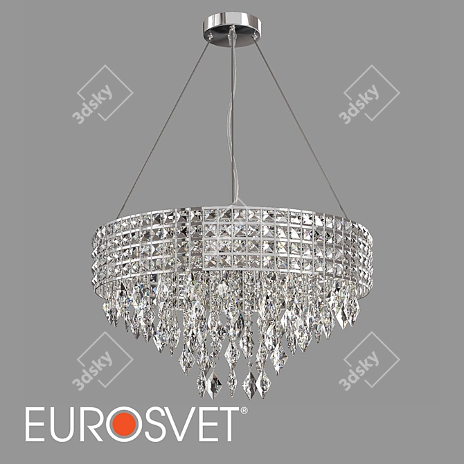 Elegant Crystal Pendant Chandelier 3D model image 1