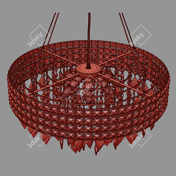 Elegant Crystal Pendant Chandelier 3D model image 2