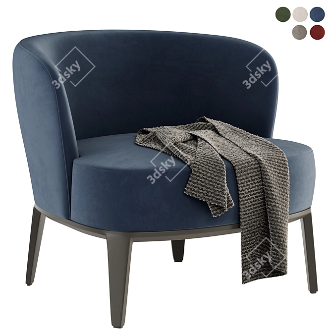 Elegant Atlas V Armchair: Vibrant Colors, Multiple Formats 3D model image 1