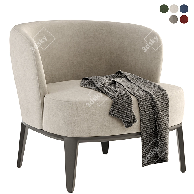 Elegant Atlas V Armchair: Vibrant Colors, Multiple Formats 3D model image 2