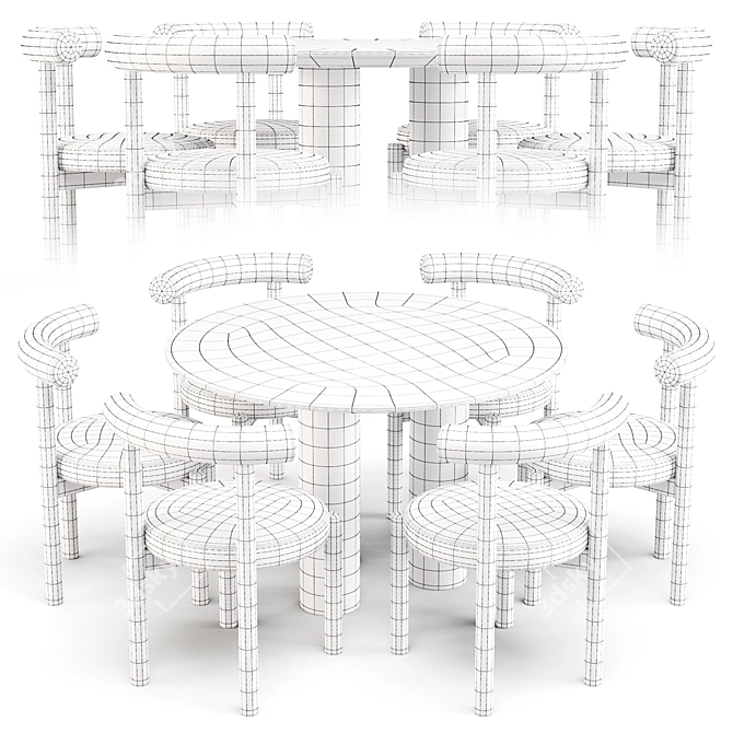 Elegant Dining Set: Dame Chair & Mojave Table 3D model image 4