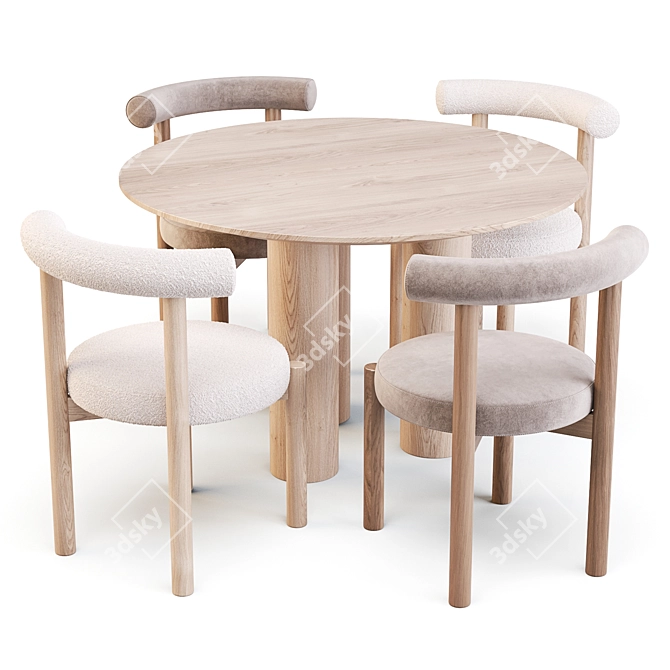 Elegant Dining Set: Dame Chair & Mojave Table 3D model image 5