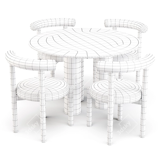 Elegant Dining Set: Dame Chair & Mojave Table 3D model image 6