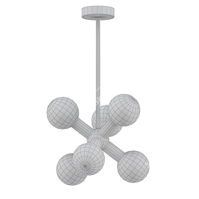 Sleek Modern 6301 Pendant 3D model image 2