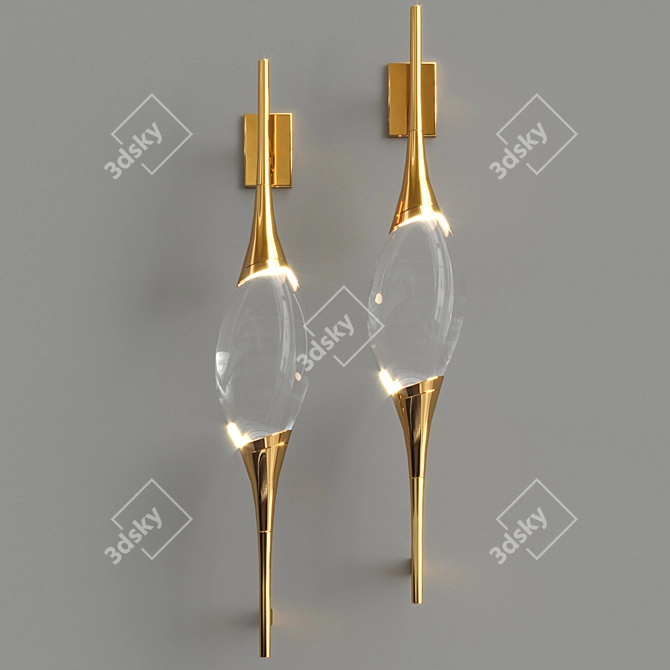 Sleek Fame Wall Sconce 3D model image 1