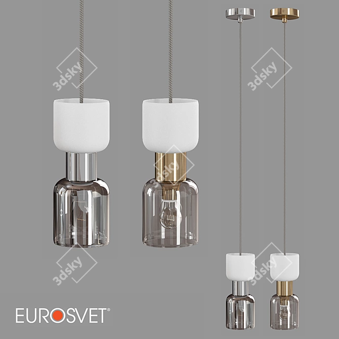 Tandem Glass Pendant Lamp Eurosvet 3D model image 2
