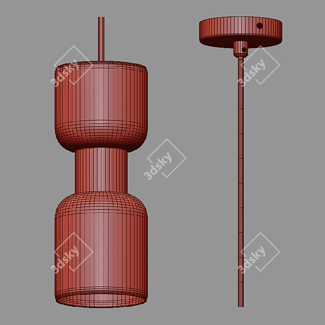 Tandem Glass Pendant Lamp Eurosvet 3D model image 3