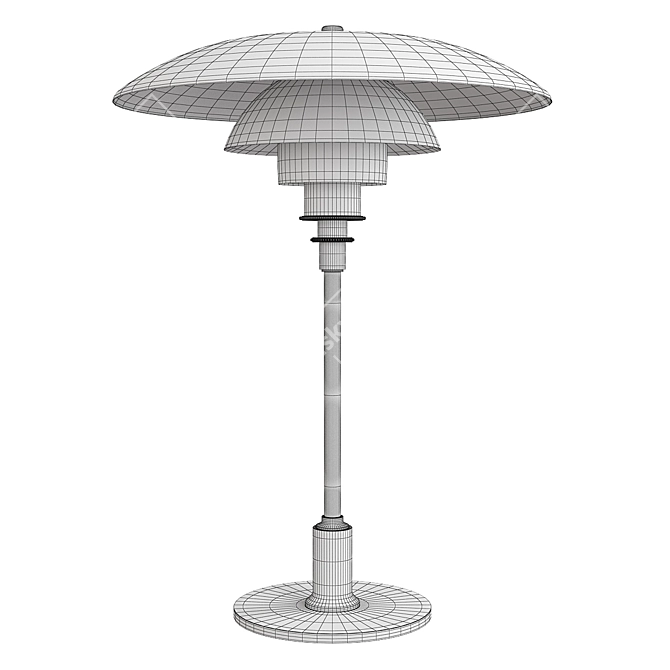 Elegant Glass Table Lamp 3D model image 2