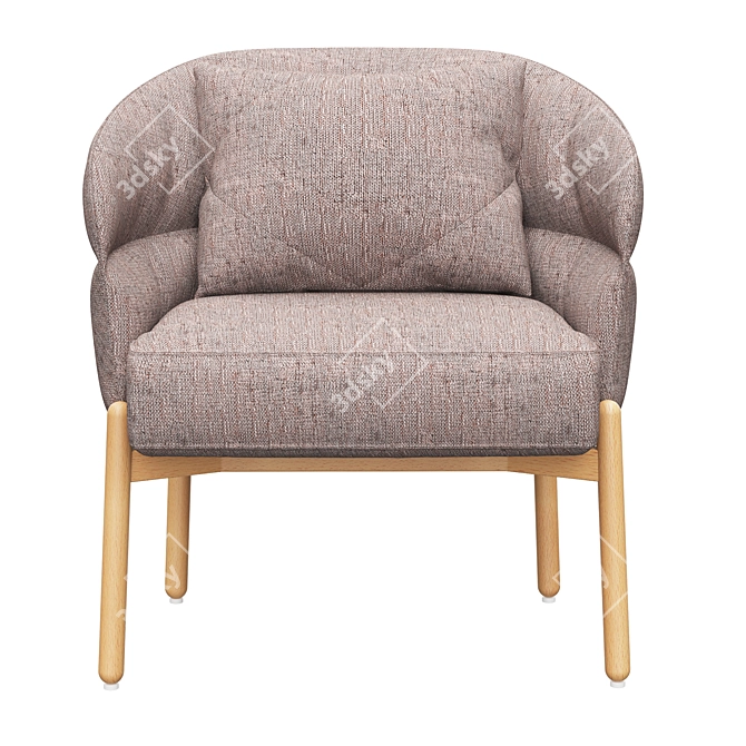 Modern Armchair Wally Wood 3D model image 1