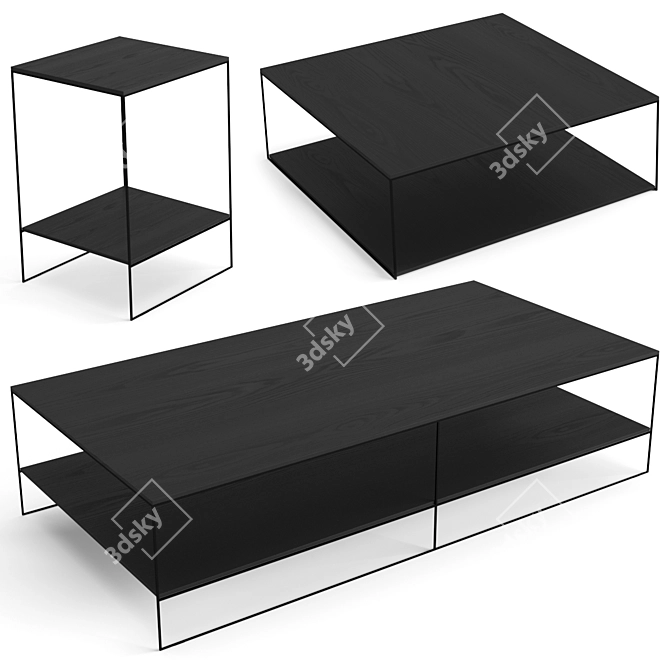 Modern Minotti Liam Coffee Table Set 3D model image 5