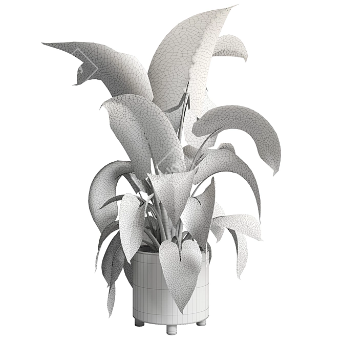 Handmade Pottery Plant Pot: Indoor Plant Vase 3D model image 2