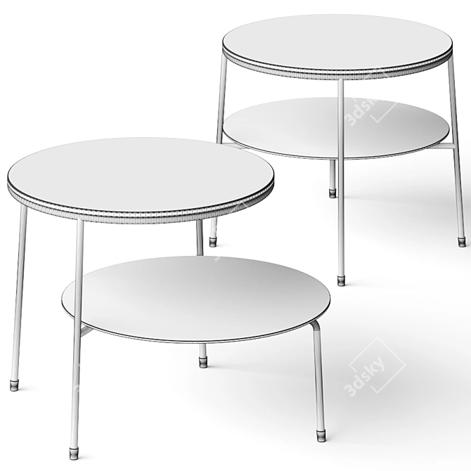 Modern Duo Coffee Tables Set 3D model image 2