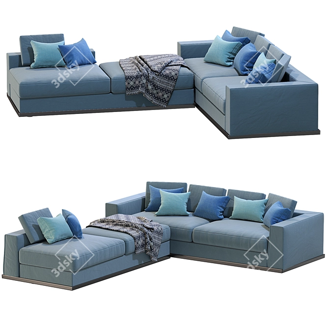 Contemporary Minotti Powell Sectional 3D model image 3