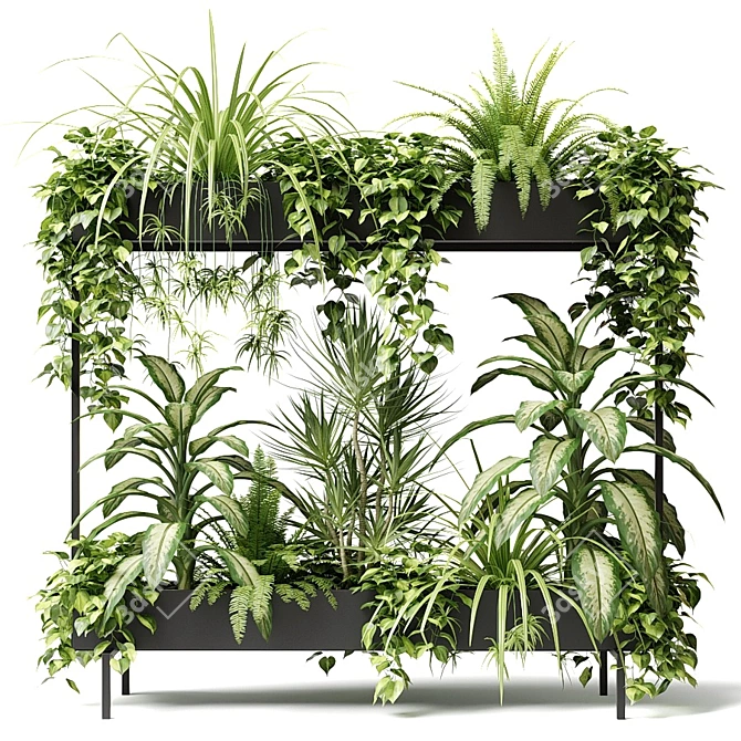 GreenSpace Rectangular Planter with 2 Tiers 3D model image 1