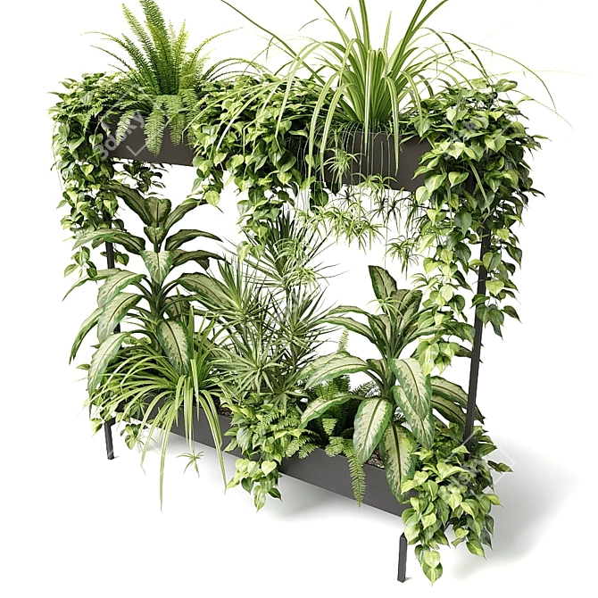 GreenSpace Rectangular Planter with 2 Tiers 3D model image 4