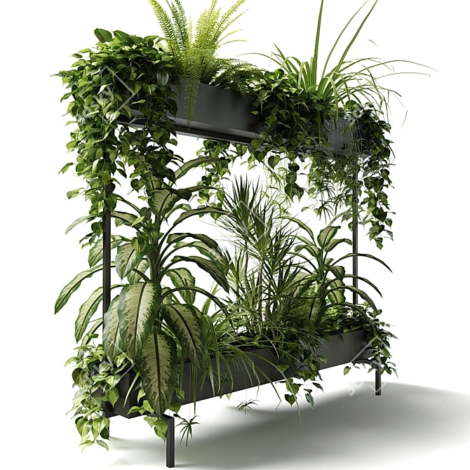 GreenSpace Rectangular Planter with 2 Tiers 3D model image 5