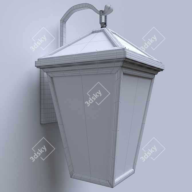 Sleek Black Outdoor Wall Light 3D model image 4