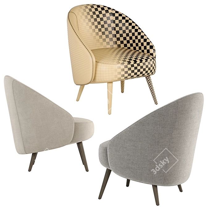Elegant Aran Chair: Dynamic Design 3D model image 5