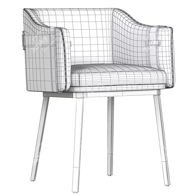 Carter Modern Dining Armchair 3D model image 2